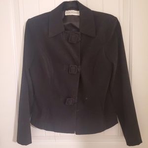 VINTAGE JESSICA HOWARD BLACK TWO-PIECE SKIRT SUIT - SIZE 6
